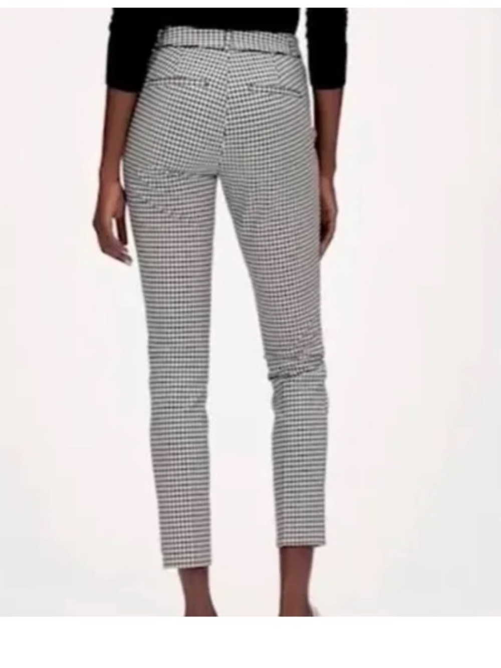 Banana Republic Black & White Houndstooth Straight-Leg Pants - Picture 2 of 11